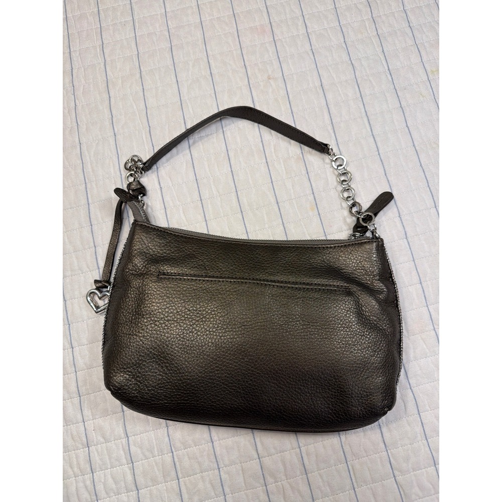 Brighton Metallic Pewter Leather Crystal Embellished Shoulder Bag E827247 - Picture 2 of 8